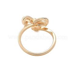 Anello con polsino in ottone con fiocco e micro pavé di zirconi cubici&nbsp;LS-KK-A244-01C-G