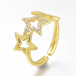 Anneaux de manchette en laiton micro pave zircone cubique&nbsp;RJEW-N031-25G