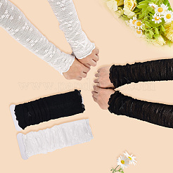 2 paio di manicotti per le gambe in pizzo di nylon di 2 colori&nbsp;AJEW-CY0001-27