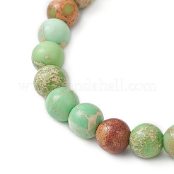 Pulseras elásticas de cuentas redondas de cornalina natural y jaspe imperial para hombres y mujeres.&nbsp;BJEW-JB12147