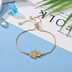 Verstellbare Messing Micro Pave klare Zirkonia Bolo Armbänder&nbsp;BJEW-JB05634