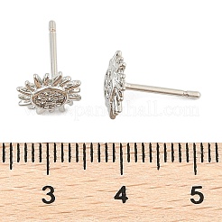 Messing Micro Pave klare Zirkonia Ohrstecker&nbsp;EJEW-R016-26P-08
