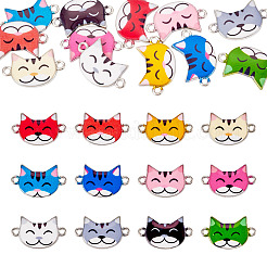 12 Stück 12 Farben Legierung Emaille Kätzchen Verbinder Charms&nbsp;FIND-TA0008-95