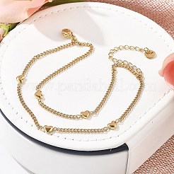 Doppellagige Panzerkettenarmbänder aus 304 Edelstahl für Damen&nbsp;BJEW-C089-13G