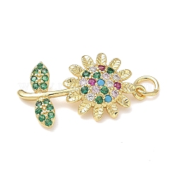 Pendentifs en laiton avec zircone cubique&nbsp;KK-L253-25G-03