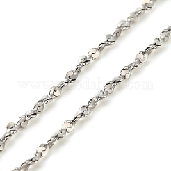 Pulseras de cadena ajustables con cuentas de acero inoxidable 304 que no se deslustran para mujer&nbsp;BJEW-M307-01B-P