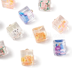 Orecchini pendenti in resina cubo kit fai da te&nbsp;DIY-YW0004-44