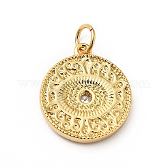 Placage de crémaillère en laiton micro pavé pendentifs en zircone cubique claire&nbsp;KK-H431-55G