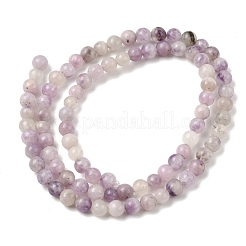 Natürliche Lepidolith / lila Glimmer Steinperlen Stränge&nbsp;G-K410-06-4mm-A