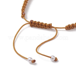 2 pièce de bracelets de perles tressées en acrylique en forme de coquille&nbsp;BJEW-JB10146