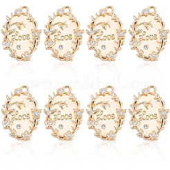 10 pendentif en laiton micro pavé de zircones cubiques transparentes pour la Saint-Valentin&nbsp;KK-BBC0023-75