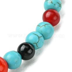 Pulseras elásticas de turquesa sintética&nbsp;BJEW-JB11474