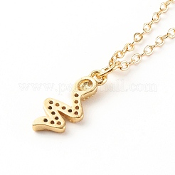 Colliers à pendentif en zircone cubique transparent micro pavé en laiton&nbsp;NJEW-JN03490