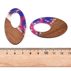 Colgantes de resina transparente y madera de nogal&nbsp;RESI-T057-02G