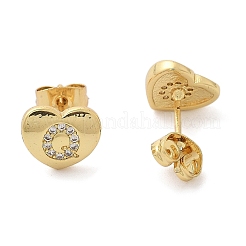 Boucles d'oreilles en laiton plaqué micro pavé de zircons cubiques transparents&nbsp;EJEW-K299-01G-Q