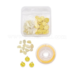 26pcs flache runde Anfangsbuchstabe a~z Alphabet Emaille Charms&nbsp;DIY-FS0001-65
