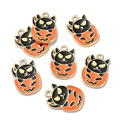 Halloween-Anhänger aus hellgoldfarbener Emaille-Legierung&nbsp;ENAM-P247-31KCG