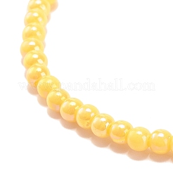 7 pièces 7 couleurs couleur bonbon rond acrylique perlé ensemble de bracelets de cheville extensibles&nbsp;AJEW-AN00488