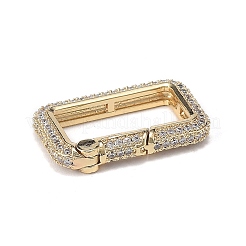 Anelli per cancelli a molla in zirconi cubici trasparenti in micro pavè di ottone&nbsp;ZIRC-F120-006G