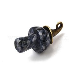 Pendentifs champignons en pierres précieuses naturelles mélangées&nbsp;G-D311-02AB