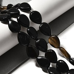 Brins de perles d'agate noire naturelle (teintes et chauffées)&nbsp;G-P561-B13-01