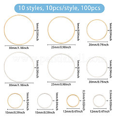 100 anneau de liaison rond en laiton de 10 styles&nbsp;KK-CA0003-74