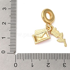 Gestellbeschichtung Messing rosa Emaille europäische Anhänger&nbsp;KK-P279-42G