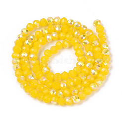 Brins de perles rondelles en verre opaque plaqué couleur AB&nbsp;EGLA-T029-4mm-09E
