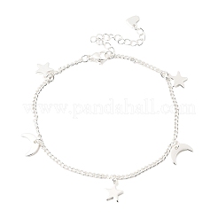 Braccialetti con ciondoli in acciaio inossidabile 304&nbsp;BJEW-K305-14S