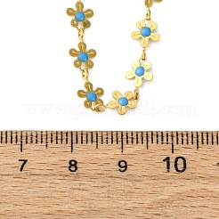 Colliers à maillons en acier inoxydable 304 avec fleurs pour femmes&nbsp;NJEW-M107-01G