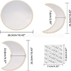 Miroir de phase de lune en bois acrylique&nbsp;DIY-WH0167-48A