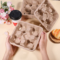 30 bandeja desechable para taza de café de pulpa biodegradable&nbsp;AJEW-BC0009-87B