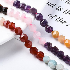Chakra-Thema natürliches Tigerauge & Rosenquarz & Amethyst & Topas Jade & roter Achat & Amazonit & Sodalith-Perlenstränge&nbsp;X1-G-S376-002B