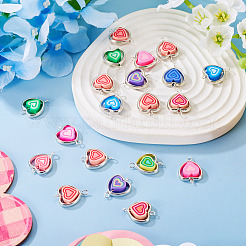 20 Stück Polymer Clay Herz & Ccb Herz Rahmen Glieder Verbinder Charms&nbsp;CLAY-TADJ0001-04