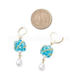 Pendientes de vidrio con forma de lágrima y cierre de palanca&nbsp;EJEW-MZ00531-04