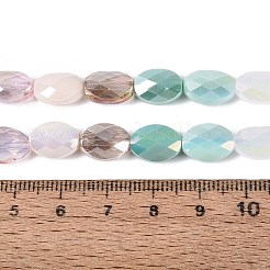 Stränge aus galvanisierter Jade-Imitation und undurchsichtigen sowie transparenten Glasperlen&nbsp;EGLA-Q135-8x11MM-01C