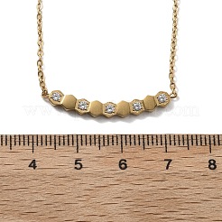 Halsketten mit Sechseck-Anhänger aus 304 Edelstahl&nbsp;NJEW-V001-14G