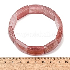 Braccialetti elasticizzati rettangolari in quarzo fragola naturale con perline&nbsp;GG-CBA9ACE-C10