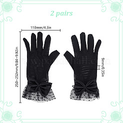 Handschuhe aus Polyester mit Schleife&nbsp;DIY-WH0888-539A