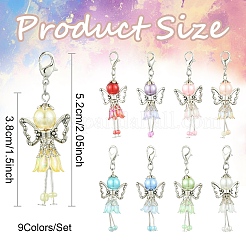 9 pièce de décoration pendentif en perles d'ange en acrylique&nbsp;HJEW-YW00083