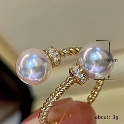 Anelli per polsini da donna in ottone con micro pavé di zirconi trasparenti&nbsp;FS-WG3C0F1-01