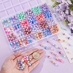 880pcs Regenbogen-ABS-Kunststoffimitat-Perlenperlen&nbsp;OACR-SP0001-19