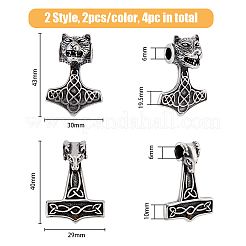 4 Stück 2 Stile 304 Edelstahlanhänger&nbsp;STAS-DC0013-77