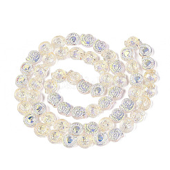 Chapelets de perles en verre transparent électrolytique&nbsp;EGLA-Q136-02A-01