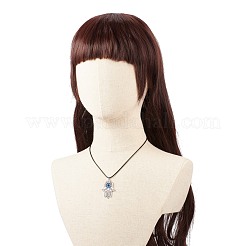 Hamsa-Hand aus Legierung mit Emaille-Halskette mit Anhänger des bösen Blicks für Frauen&nbsp;NJEW-JN03956-01