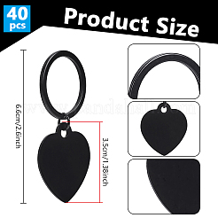 40 pendentif en aluminium en forme de cœur&nbsp;KEYC-NB00037