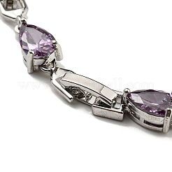 Armbänder aus Messing mit pflasternden Zirkonia in Tropfenform für Damen&nbsp;BJEW-H604-01P-07