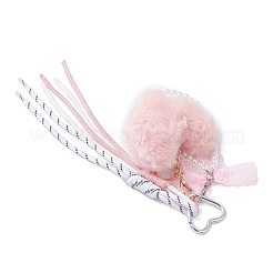 Decorazioni pendenti con cuore di peluche&nbsp;HJEW-JM04393-01