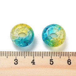 Cuentas europeas acrílicas craqueladas transparentes de dos tonos&nbsp;TACR-P009-B01-03
