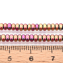 Brins de perles d'hématite non magnétiques synthétiques galvanisées&nbsp;G-T139-61G